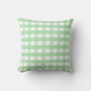 Neo Mint Green und White Gingham Kissen