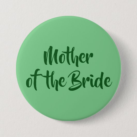 Neo Mint Grün Brautmutter Hochzeit Button (Vorderseite)