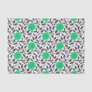 Neo-Mint im Vintage-Stil, China-Mohn-Blumenmuster Seidenpapier