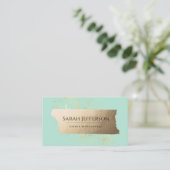 Neo Mint Modern Elegante Highlights Beruflich Visitenkarte (Stehend Vorderseite)