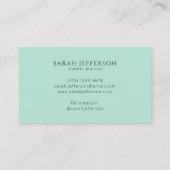 Neo Mint Modern Elegante Highlights Beruflich Visitenkarte (Rückseite)