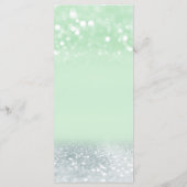 Neo mint silber-chic glittery trendy Kalligraphie Menükarte (Rückseite)