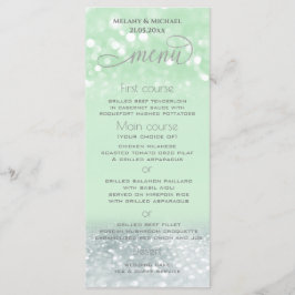 Neo mint silber-chic glittery trendy Kalligraphie Menükarte