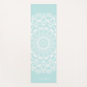 Neo Mint und White Mandala Personalisiert Boho Yogamatte (Vorderseite)