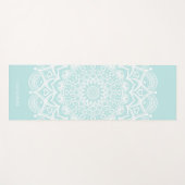 Neo Mint und White Mandala Personalisiert Boho Yogamatte (Vorderseite (Horizontal))