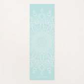 Neo Mint und White Personalisiert Boho Mandala Yogamatte (Vorderseite)