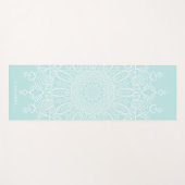 Neo Mint und White Personalisiert Boho Mandala Yogamatte (Vorderseite (Horizontal))