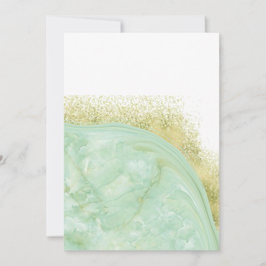 Neo-Minze-Goldmarmor-Agate Kalligraphie Einladung (Rückseite)