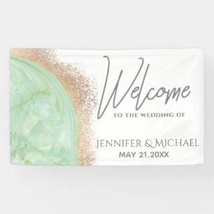 Neo-Minze-Rose Goldmarmor-Agate Kalligraphie Banner