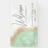 Neo-Minze-Rose Goldmarmor-Agate Kalligraphie Banner (Vertikal)