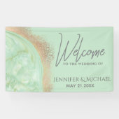 Neo-Minze-Rose Goldmarmor-Agate Kalligraphie Banner (Horizontal)