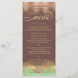 Neo-Minze Zimt Rose Goldfolie Aquarell Menükarte