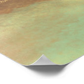 Neo-Minze Zimt Rose Goldfolie Aquarell Poster (Ecke)