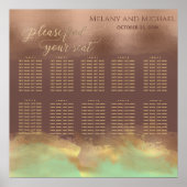 Neo-Minze Zimt Rose Goldfolie Aquarell Poster (Vorne)