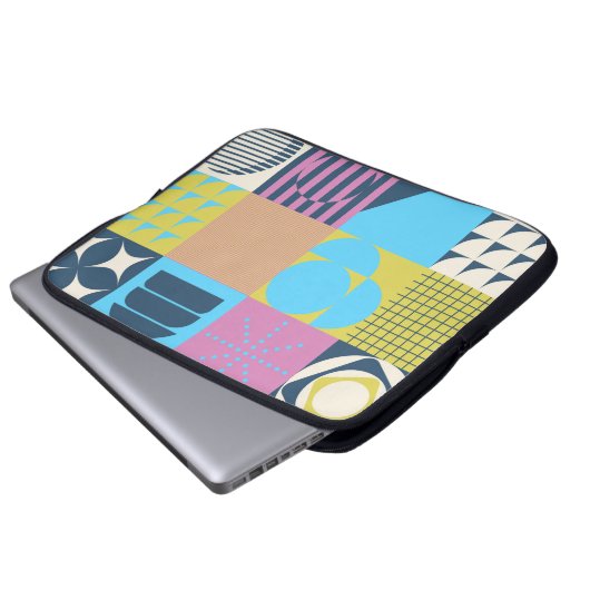 Neo Modernism Kunstwerk aus abstrakt g Laptopschutzhülle (Vorne Knopf)