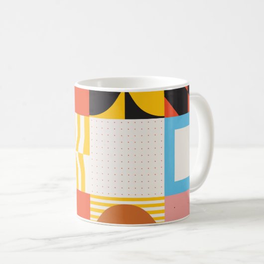 Neo-Modernismus-Kunstmuster aus abstrakten v Kaffeetasse (VorderseiteRechts)