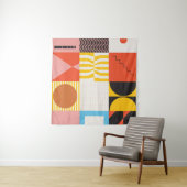 Neo-Modernismus-Kunstmuster aus abstrakten v Wandteppich (Beispiel (Horizontal))