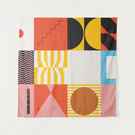 Neo-Modernismus-Kunstmuster aus abstrakten v Wandteppich (Vorderseite)