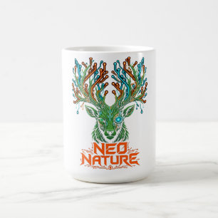 Neo-Natur-Cybernetic-Hirsch-Grafik-T-Shirt für Her Kaffeetasse