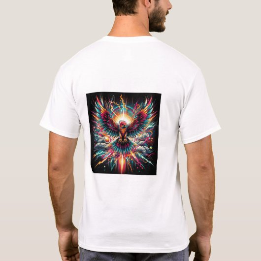 Neo-Phoenix-Explosion - Lebendige elektrische Voge T-Shirt (Rückseite)