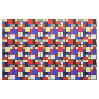 Neo Plasticism Blue Red Gelb White Grey Blocks Stoff