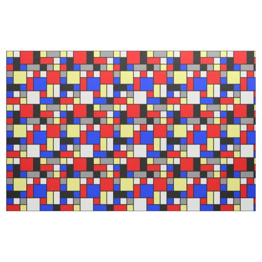 Neo Plasticism Blue Red Gelb White Grey Blocks Stoff (Fat Quarter (45,7 x 55,9 cm))