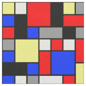 Neo Plasticism Blue Red Gelb White Grey Blocks Stoff (Nahaufnahme)