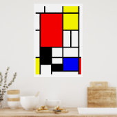 Neo-Plastizismus Mondrianischer Stil Poster (Küche)