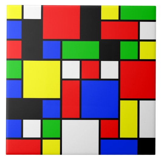 Neo-Plastizismus Nr. 2 Art Tile Fliese (Vorderseite)