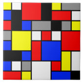 Neo-Plastizismus Nr. 3 Art Tile Fliese (Vorderseite)