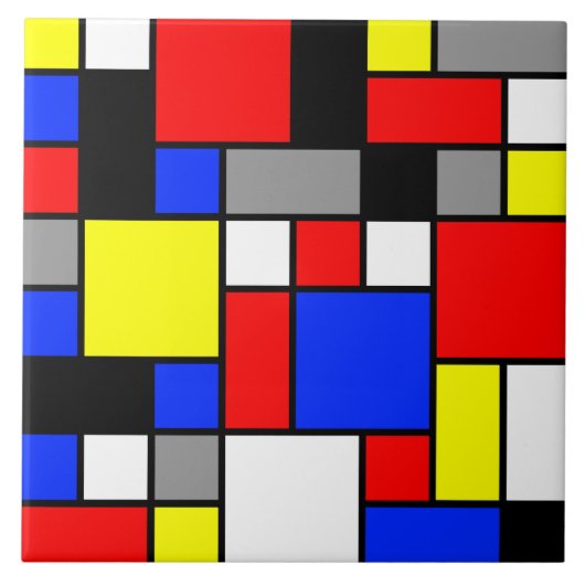 Neo-Plastizismus Nr. 3 Art Tile Fliese (Vorderseite)