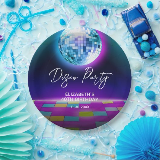 Neo Retro Disco Party Dance Pappteller (Party)