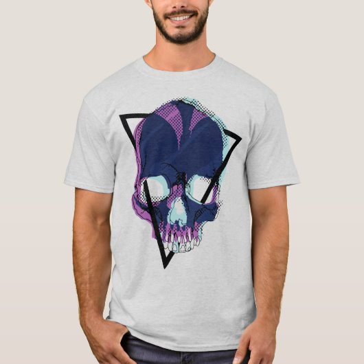 Neo Skull - Vaporwave Cyberpunk Skull T-Shirt (Vorderseite)