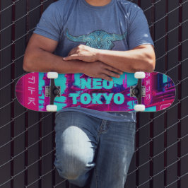 Neo-Tokio Cyberpunk Auto Synthwave Straße Skateboard