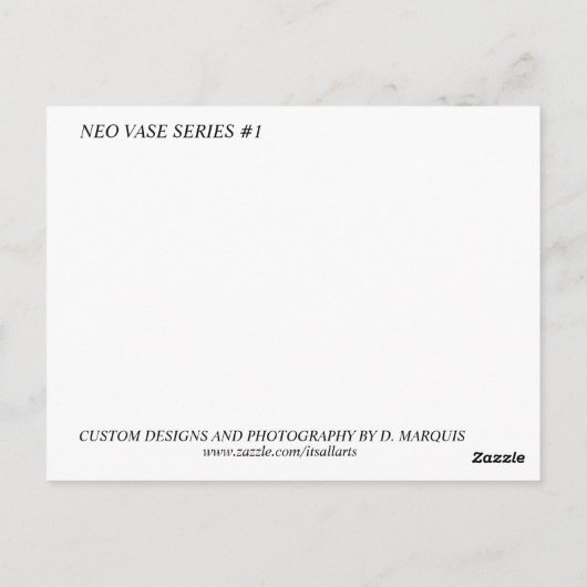NEO VASE #1 POSTKARTE (Rückseite)