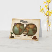 Neo-Victorian World Traveler Atlas Steampunk Map Karte (Gelbe Blume)