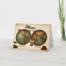 Neo-Victorian World Traveler Atlas Steampunk Map