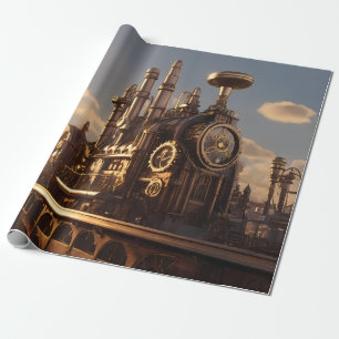Neo-Viktorianische Steampunk-Power-Pflanze Geschenkpapier