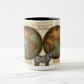 Neo-Viktorianischer Weltreiseratlas Illustriert Tasse (Zentrum)