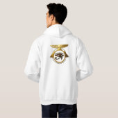 NeoAnkh 3D Eye of Horus & Winged Sun Disk Hoodie (Schwarz voll)