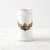 NeoAnkh | 3D Gold Eye of Horus & Winged Pyramid Bierglas (Mittel)