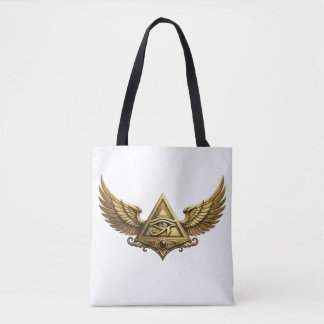 NeoAnkh | 3D Gold Eye of Horus & Winged Pyramid Tasche