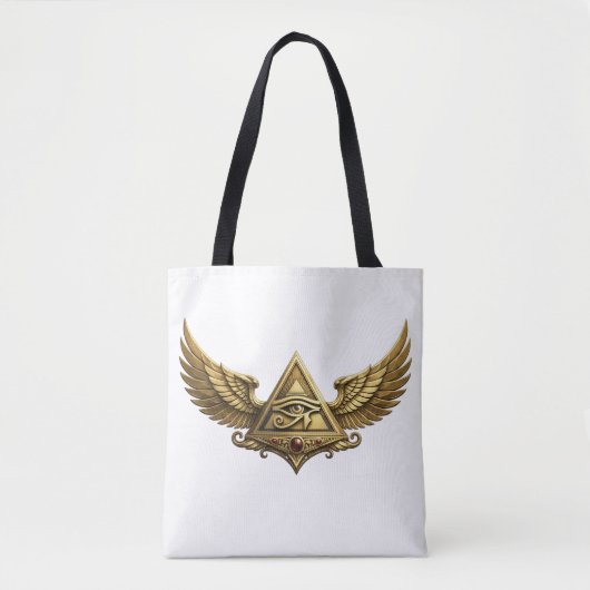 NeoAnkh | 3D Gold Eye of Horus & Winged Pyramid Tasche (Vorderseite)