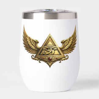 NeoAnkh | 3D Golden Auge des Horus & geflügelte Py