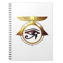 NeoAnkh 3D Golden Auge des Horus & geflügelte Sonn