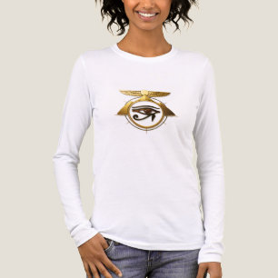 NeoAnkh 3D Golden Auge des Horus & geflügelte Sonn Tri-Blend Shirt