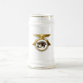 NeoAnkh 3D Golden Eye of Horus & Winged Sun Disk Bierglas (Mittel)