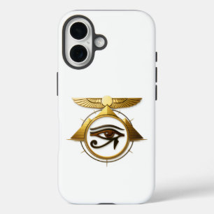 NeoAnkh 3D Golden Horusauge geflügelte Sonnenschei iPhone 16 Hülle