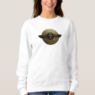 NeoAnkh 3D Golden Winged Ankh & Hieroglyphen-Schei Sweatshirt