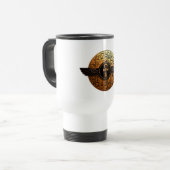 NeoAnkh 3D Golden Winged Ankh & Hieroglyphs Disk Reisebecher (Vorderseite Links)